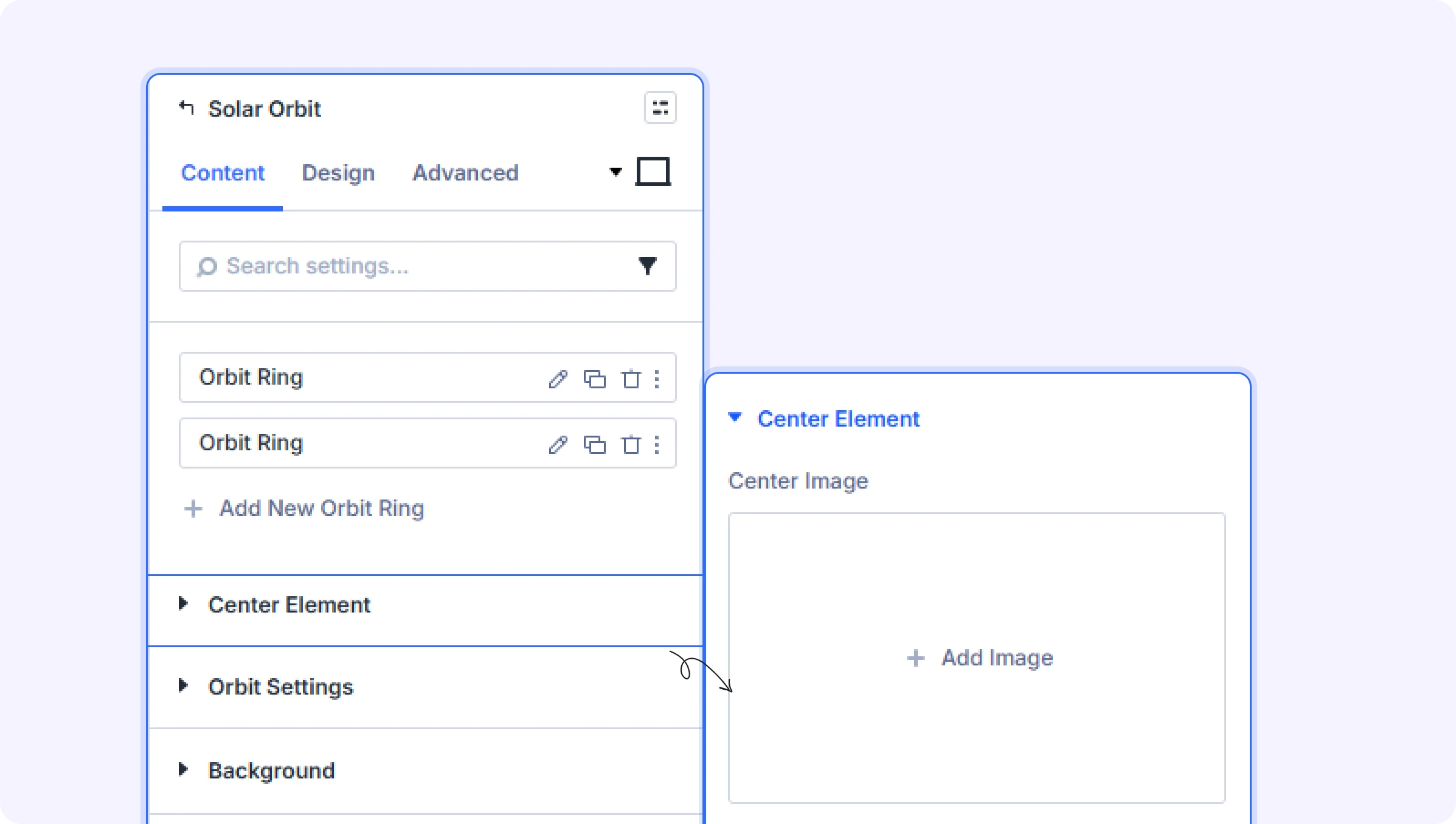 Divi Solar Orbit - center-element Divi Solar Orbit