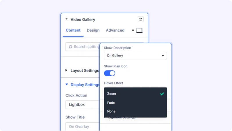 Video Gallery - display Video Gallery